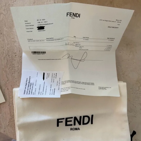 Fendi Mink Fur Baguette Slides - Picture 5 of 6